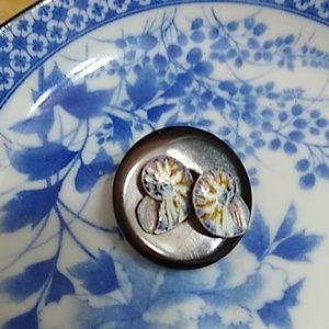 Cloissone nautilus shell earrings